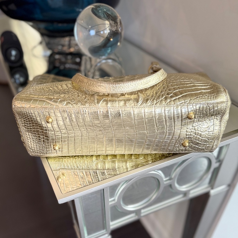 Brahmin Gold Leather Tote Bag - Picture 5 of 12